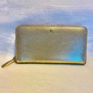 Kate Spade gold zipper wallet